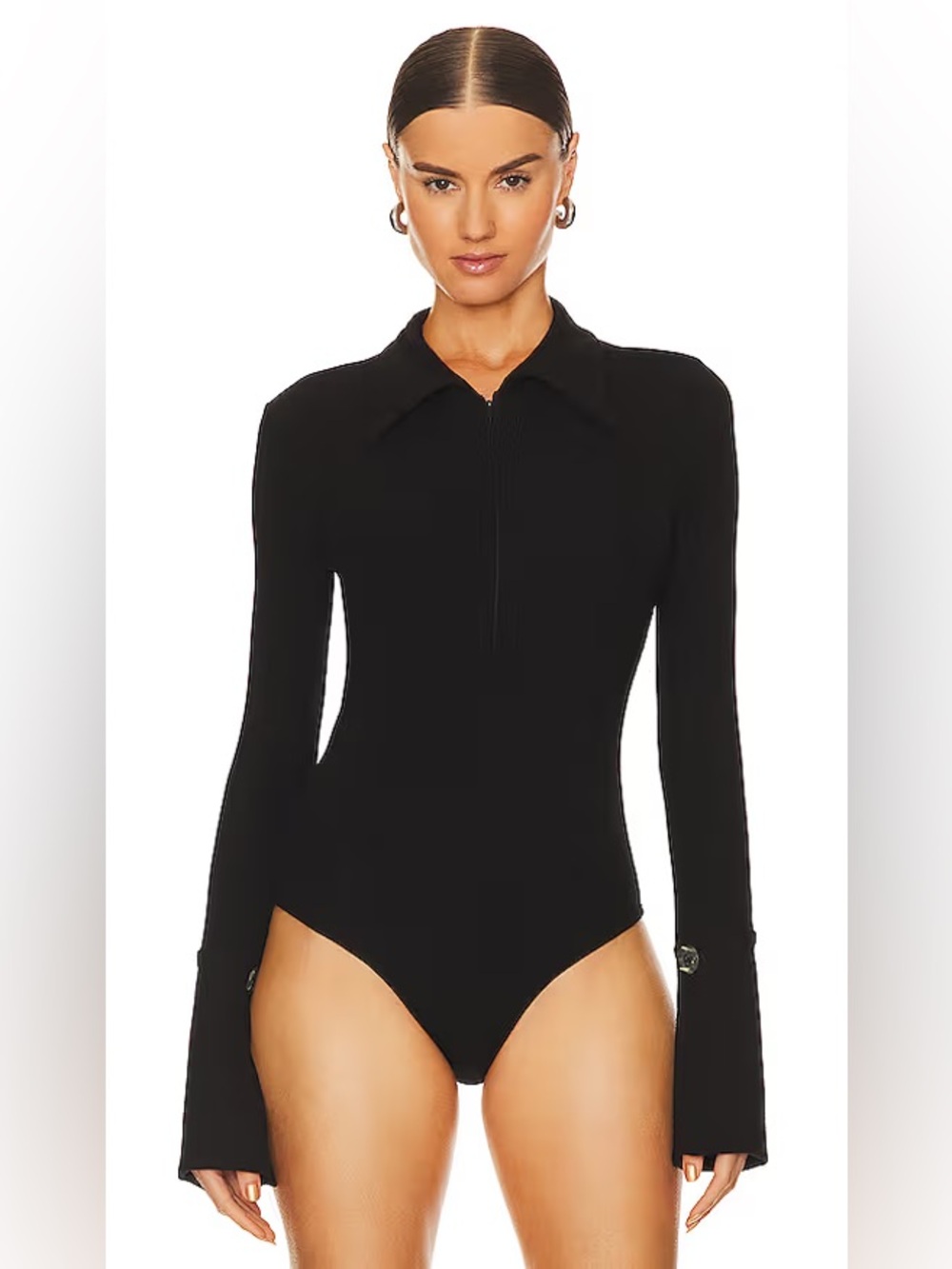 The Line by K Kili Black Collared Bodysuit - Picture 2 of 11